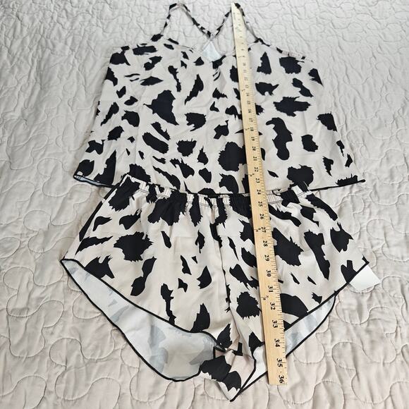 NWT Sexy Leopard Satin Feel 2 Piece Pajama Set Sz L - Picture 4 of 9